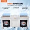 imageVEVOR Fried Ice Cream Roll Machine 2Pcs 138quot x 138quot Square StirFried Ice Cream Pans Stainless Steel Commercial Rolled Ice Cream Maker with Compressor and 4 Scrapers for Ice Cream Frozen Yogurt2100Wdouble pans