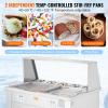imageVEVOR Fried Ice Cream Roll Machine 2Pcs 138quot x 138quot Square StirFried Ice Cream Pans Stainless Steel Commercial Rolled Ice Cream Maker with Compressor and 4 Scrapers for Ice Cream Frozen Yogurt1750Wdouble pans