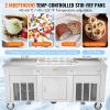 imageVEVOR Fried Ice Cream Roll Machine 2Pcs 138quot x 138quot Square StirFried Ice Cream Pans Stainless Steel Commercial Rolled Ice Cream Maker with Compressor and 4 Scrapers for Ice Cream Frozen Yogurt2100Wdouble pans