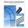 imageVEVOR Garden Arbor 945 H x 59 W x 158 D in Metal Archway Sturdy Outdoor Trellis Arch with Stakes Easy to Assemble Pergola Arbor for Plant Climbing Yard Lawn Wedding Party DecorationBlack