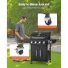 imageVEVOR Gas Grill 3 Burner Propane Gas Grill with Spacious 338 SQIn Grilling Area Carbon Steel Enamel Grates Outdoor 36000 BTU Patio Garden BBQ Grills with Foldable Side Shelves Carbon Steel41 Burner Carbon Steel