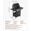 imageVEVOR Gas Grill 3 Burner Propane Gas Grill with Spacious 338 SQIn Grilling Area Carbon Steel Enamel Grates Outdoor 36000 BTU Patio Garden BBQ Grills with Foldable Side Shelves Carbon Steel41 Burner Carbon Steel