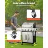 imageVEVOR Gas Grill 3 Burner Propane Gas Grill with Spacious 338 SQIn Grilling Area Carbon Steel Enamel Grates Outdoor 36000 BTU Patio Garden BBQ Grills with Foldable Side Shelves Carbon Steel41 Burner Stainless Steel