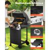 imageVEVOR Gas Grill 3 Burner Propane Gas Grill with Spacious 338 SQIn Grilling Area Carbon Steel Enamel Grates Outdoor 36000 BTU Patio Garden BBQ Grills with Foldable Side Shelves Carbon Steel3 Burner Carbon Steel