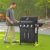 imageVEVOR Gas Grill 3 Burner Propane Gas Grill with Spacious 338 SQIn Grilling Area Carbon Steel Enamel Grates Outdoor 36000 BTU Patio Garden BBQ Grills with Foldable Side Shelves Carbon Steel41 Burner Carbon Steel