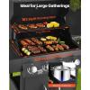 imageVEVOR Gas Grill 3 Burner Propane Gas Grill with Spacious 338 SQIn Grilling Area Carbon Steel Enamel Grates Outdoor 36000 BTU Patio Garden BBQ Grills with Foldable Side Shelves Carbon Steel41 Burner Carbon Steel