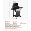 imageVEVOR Gas Grill 3 Burner Propane Gas Grill with Spacious 338 SQIn Grilling Area Carbon Steel Enamel Grates Outdoor 36000 BTU Patio Garden BBQ Grills with Foldable Side Shelves Carbon Steel3 Burner Carbon Steel