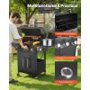imageVEVOR Gas Grill 3 Burner Propane Gas Grill with Spacious 338 SQIn Grilling Area Carbon Steel Enamel Grates Outdoor 36000 BTU Patio Garden BBQ Grills with Foldable Side Shelves Carbon Steel41 Burner Carbon Steel