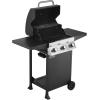 imageVEVOR Gas Grill 3 Burner Propane Gas Grill with Spacious 338 SQIn Grilling Area Carbon Steel Enamel Grates Outdoor 36000 BTU Patio Garden BBQ Grills with Foldable Side Shelves Carbon Steel3 Burner Carbon Steel