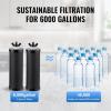 imageVEVOR Gravityfed Water Filter System 225G 304 StainlessSteel Countertop System Water Filtration System Reduces Lead and up to 99 of Chlorine with 2 Carbon Filters ampamp Spigot for Home Camping RVNonVisible Water level