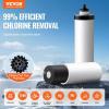 imageVEVOR Gravityfed Water Filter System 225G 304 StainlessSteel Countertop System Water Filtration System Reduces Lead and up to 99 of Chlorine with 2 Carbon Filters ampamp Spigot for Home Camping RVNonVisible Water level