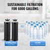 imageVEVOR Gravityfed Water Filter System 225G 304 StainlessSteel Countertop System Water Filtration System Reduces Lead and up to 99 of Chlorine with 2 Carbon Filters Water Level Spigot Stand
