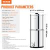 imageVEVOR Gravityfed Water Filter System 225G 304 StainlessSteel Countertop System Water Filtration System Reduces Lead and up to 99 of Chlorine with 2 Carbon Filters ampamp Spigot for Home Camping RVNonVisible Water level
