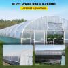 imageVEVOR Greenhouse Spring Wire and Lock Channel 50 Packs 656 ft PE Coated Aluminum Alloy Bundle Kit Plastic Poly Film or Shade Cloth Attachment wScrews Silver30 Pack