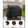 imageVEVOR Grill Cover 66 inch BBQ Covers for Outdoor Grills Waterproof Fade Resistant Weather Resistant Heavy Duty 600D Polyester Easy OnOff with Secure Buckles Black63inch
