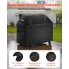 imageVEVOR Grill Cover 66 inch BBQ Covers for Outdoor Grills Waterproof Fade Resistant Weather Resistant Heavy Duty 600D Polyester Easy OnOff with Secure Buckles Black58inch