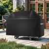 imageVEVOR Grill Cover 66 inch BBQ Covers for Outdoor Grills Waterproof Fade Resistant Weather Resistant Heavy Duty 600D Polyester Easy OnOff with Secure Buckles Black65inch