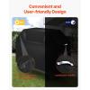 imageVEVOR Grill Cover 66 inch BBQ Covers for Outdoor Grills Waterproof Fade Resistant Weather Resistant Heavy Duty 600D Polyester Easy OnOff with Secure Buckles Black65inch