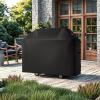 imageVEVOR Grill Cover 66 inch BBQ Covers for Outdoor Grills Waterproof Fade Resistant Weather Resistant Heavy Duty 600D Polyester Easy OnOff with Secure Buckles Black58inch