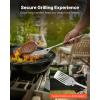 imageVEVOR Grilling Accessories 4PCS BBQ Grill Tool Set Heavy Duty Stainless Steel Barbecue Tools Kitchen Utensils with Tong Spatula Fork Brush for Outdoor Grills Gift for Father Men Husband