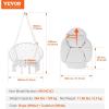 imageVEVOR Hanging Hammock Swing Chair 330 Lbs Capacity Macram Hanging Chair with Mounting Hardware Cotton Rope Swing Chair for Bedroom Balcony Patio Garden WhiteSide Cushion