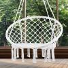 imageVEVOR Hanging Hammock Swing Chair 330 Lbs Capacity Macram Hanging Chair with Mounting Hardware Cotton Rope Swing Chair for Bedroom Balcony Patio Garden WhiteBasic style