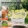 imageVEVOR Hanging Hammock Swing Chair 330 Lbs Capacity Macram Hanging Chair with Mounting Hardware Cotton Rope Swing Chair for Bedroom Balcony Patio Garden WhiteBasic style