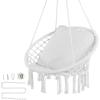 imageVEVOR Hanging Hammock Swing Chair 330 Lbs Capacity Macram Hanging Chair with Mounting Hardware Cotton Rope Swing Chair for Bedroom Balcony Patio Garden WhiteCushion