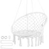 imageVEVOR Hanging Hammock Swing Chair 330 Lbs Capacity Macram Hanging Chair with Mounting Hardware Cotton Rope Swing Chair for Bedroom Balcony Patio Garden WhiteBasic style