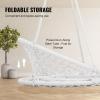 imageVEVOR Hanging Hammock Swing Chair 330 Lbs Capacity Macram Hanging Chair with Mounting Hardware Cotton Rope Swing Chair for Bedroom Balcony Patio Garden WhiteBasic style