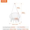 imageVEVOR Hanging Hammock Swing Chair 330 Lbs Capacity Macram Hanging Chair with Mounting Hardware Cotton Rope Swing Chair for Bedroom Balcony Patio Garden WhiteBasic style