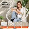 imageVEVOR Hanging Hammock Swing Chair 330 Lbs Capacity Macram Hanging Chair with Mounting Hardware Cotton Rope Swing Chair for Bedroom Balcony Patio Garden WhiteCushion