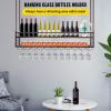 imageVEVOR Hanging Wine Glass Rack 469 x 118 inch Height Adjustable Coppery WallMounted CabinetCoppery