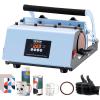 imageVEVOR Heat Press Machine 12 x 15 inch 5 in 1 Heat Transfer Machine with 30 oz Tumbler Press 360 Swing Away TShirt Pressing Digital Precise Control for TShirtsMugsHatsPlates GreenBlue30oz