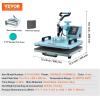 imageVEVOR Heat Press Machine 12 x 15 inch 5 in 1 Heat Transfer Machine with 30 oz Tumbler Press 360 Swing Away TShirt Pressing Digital Precise Control for TShirtsMugsHatsPlates Green5in112x1530OZGreen