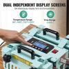 imageVEVOR Heat Press Machine 12 x 15 inch 5 in 1 Heat Transfer Machine with 30 oz Tumbler Press 360 Swing Away TShirt Pressing Digital Precise Control for TShirtsMugsHatsPlates GreenGreen Double Station