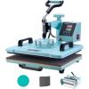imageVEVOR Heat Press Machine 12 x 15 inch 5 in 1 Heat Transfer Machine with 30 oz Tumbler Press 360 Swing Away TShirt Pressing Digital Precise Control for TShirtsMugsHatsPlates Green5in112x1530OZGreen