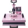 imageVEVOR Heat Press Machine 12 x 15 inch 5 in 1 Heat Transfer Machine with 30 oz Tumbler Press 360 Swing Away TShirt Pressing Digital Precise Control for TShirtsMugsHatsPlates Green5in115x15Pink30OZ