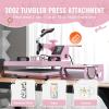 imageVEVOR Heat Press Machine 12 x 15 inch 5 in 1 Heat Transfer Machine with 30 oz Tumbler Press 360 Swing Away TShirt Pressing Digital Precise Control for TShirtsMugsHatsPlates Green5in115x15Pink30OZ