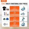 imageVEVOR Heat Press Machine 12 x 15 inch 5 in 1 Heat Transfer Machine with 30 oz Tumbler Press 360 Swing Away TShirt Pressing Digital Precise Control for TShirtsMugsHatsPlates Green5in115x15Green30OZ
