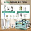 imageVEVOR Heat Press Machine 12 x 15 inch 5 in 1 Heat Transfer Machine with 30 oz Tumbler Press 360 Swing Away TShirt Pressing Digital Precise Control for TShirtsMugsHatsPlates GreenGreen Double Station