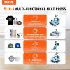 imageVEVOR Heat Press Machine 12 x 15 inch 5 in 1 Heat Transfer Machine with 30 oz Tumbler Press 360 Swing Away TShirt Pressing Digital Precise Control for TShirtsMugsHatsPlates Green5in112x1530OZGreen