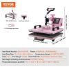imageVEVOR Heat Press Machine 12 x 15 inch 5 in 1 Heat Transfer Machine with 30 oz Tumbler Press 360 Swing Away TShirt Pressing Digital Precise Control for TShirtsMugsHatsPlates Green5 in 1 Pink12x1530 oz