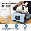 imageVEVOR Heat Press Machine 12 x 15 inch 5 in 1 Heat Transfer Machine with 30 oz Tumbler Press 360 Swing Away TShirt Pressing Digital Precise Control for TShirtsMugsHatsPlates GreenBlue30oz