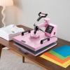 imageVEVOR Heat Press Machine 12 x 15 inch 5 in 1 Heat Transfer Machine with 30 oz Tumbler Press 360 Swing Away TShirt Pressing Digital Precise Control for TShirtsMugsHatsPlates Green5in115x15Pink30OZ