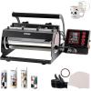 imageVEVOR Heat Press Machine 12 x 15 inch 5 in 1 Heat Transfer Machine with 30 oz Tumbler Press 360 Swing Away TShirt Pressing Digital Precise Control for TShirtsMugsHatsPlates GreenBlack30oz