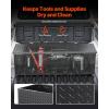 imageVEVOR Heavy Duty Aluminum Truck Bed Tool Box Diamond Plate Tool Box with Side Handle and Lock Keys Storage Tool Box Chest Box Organizer for Pickup Truck Bed RV Trailer 30quotx13quotx96quot SilverBlack
