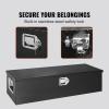 imageVEVOR Heavy Duty Aluminum Truck Bed Tool Box Diamond Plate Tool Box with Side Handle and Lock Keys Storage Tool Box Chest Box Organizer for Pickup Truck Bed RV Trailer 30quotx13quotx96quot SilverBlack