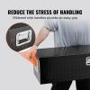 imageVEVOR Heavy Duty Aluminum Truck Bed Tool Box Diamond Plate Tool Box with Side Handle and Lock Keys Storage Tool Box Chest Box Organizer for Pickup Truck Bed RV Trailer 30quotx13quotx96quot SilverBlack