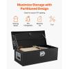 imageVEVOR Heavy Duty Aluminum Truck Bed Tool Box Diamond Plate Tool Box with Side Handle and Lock Keys Storage Tool Box Chest Box Organizer for Pickup Truck Bed RV Trailer 30quotx13quotx96quot SilverBlack